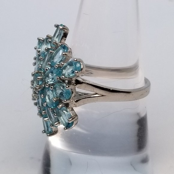 Ice blue apatite, sterling ring